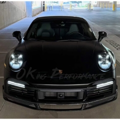 9D 1016 Style Dry Carbon Fiber Front Lip For Porsche 911 Turbo S 992 992.1 2019-2023
