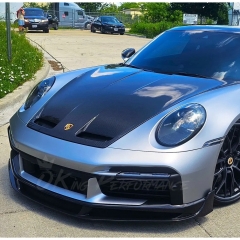 9D 1016 Style Dry Carbon Fiber Front Lip For Porsche 911 Turbo S 992 992.1 2019-2023
