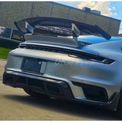 9D 1016 Style Dry Carbon Fiber Rear Spoiler Wing For Porsche 911 Turbo & S 992 992.1 992.2 2019-2028