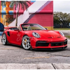 9D 1016 Style Dry Carbon Fiber Front Lip For Porsche 911 Turbo S 992 992.1 2019-2023