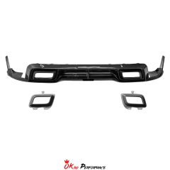 9D 1016 Style Dry Carbon Fiber Rear Diffuser with Exhaust Tips For Porsche 911 Turbo S 992 992.1 2019-2023