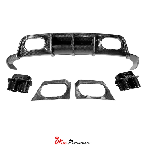 Brabx Style Dry Carbon Fiber Rear Diffuser For Porsche 911 Turbo S 992 992.1 2019-2023