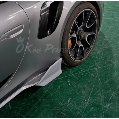 Brabx Style Dry Carbon Fiber Side Skirts Splitter For Porsche 911 Turbo S 992 992.1 992.2 2019-2028
