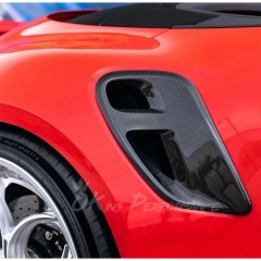 9D 1016 Style Dry Carbon Fiber Side Vents Trim For Porsche 911 Turbo & S 992 992.1 992.2 2019-2028