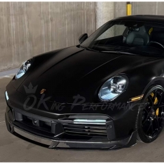 9D 1016 Style Dry Carbon Fiber Front Lip For Porsche 911 Turbo S 992 992.1 2019-2023