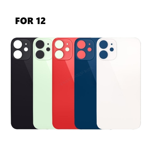 Back Glass Cover With Big Camera Hole Replacement For Apple iPhone 12 - Black/White/Red/Green/Blue 