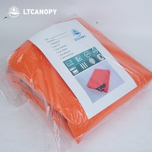 12MX16M 0.60MM 730g Orange Anti-Flame Fabric Coated tarp