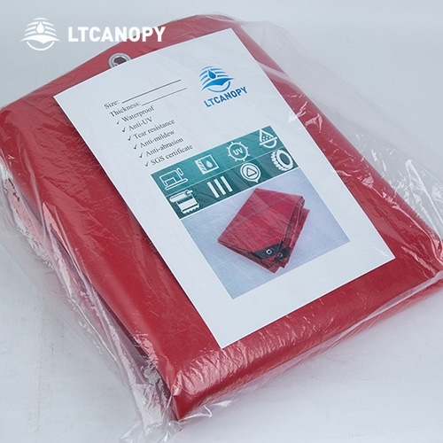 8Mx8M 0.80MM 900G Red PVC Mildew Resistant Fabric Coated Tarp