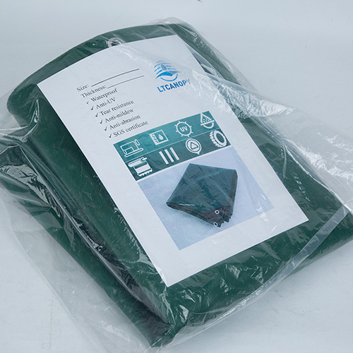 5MX5M 0.45MM 580g Dark Green Abrasion Resistant Fabric Coated Tarp
