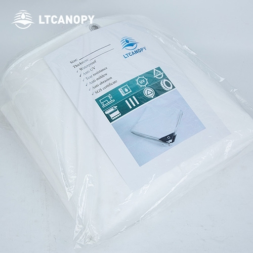 6Mx6M 0.55MM 680G White PVC ECO-Friendly Fabric Coated Tarp