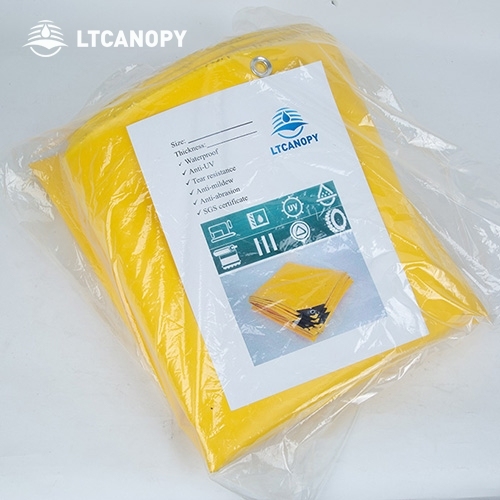 10Mx10M 0.5MM 630G Yellow PVC Anti-aging Fabric Coated Tarp