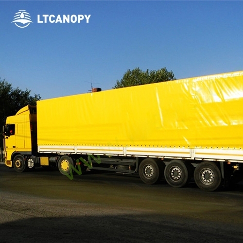 Yellow PVC Heavy Duty Filament Fabric Tarp For Truck/Trialer Side Curtain
