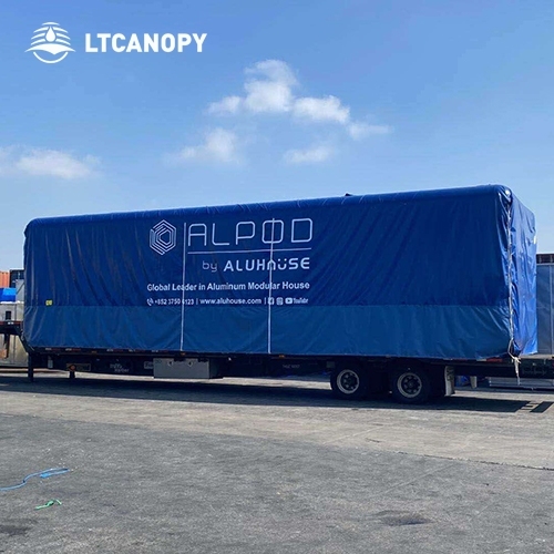 Blue PVC Knife Scrape Tarp For Container Cover