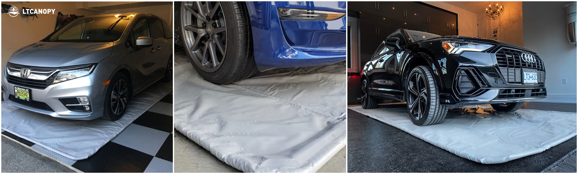 garage containment mats dispaly
