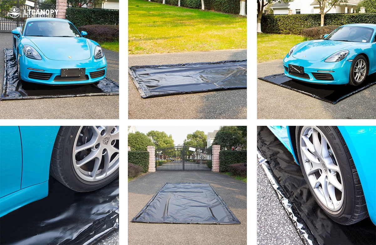 garage containment mats display