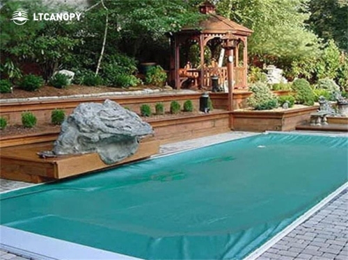 Green PVC Tarpaulin for Swimming Pool Covers Safety