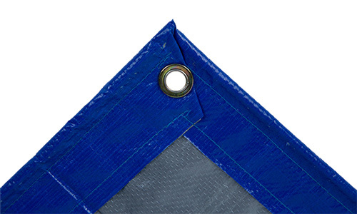 Blue and Silver Each Side PE Tarp