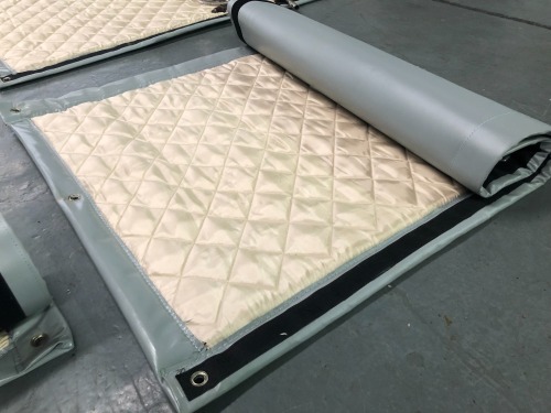 Grey PVC Tarpaulin Soundproof Blankets Noise Barrier Sheet with Off-white Lining