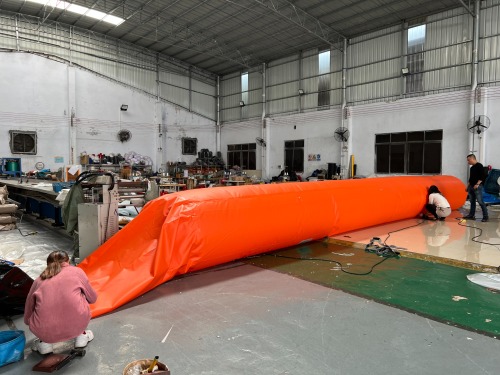 PVC Tarpaulin Orange Water Filled Flood Barrier Short Type
