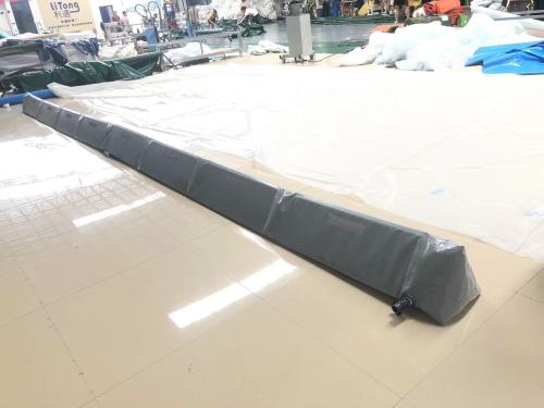 Grey PVC Tarpaulin Triangular Flood Barrier