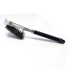 Three-head Oven BBQ Grill Net Cleaning Brush BBQ Tool Stainless Steel Barbecue Brush