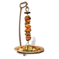 Stainless Steel Kabab Skewer Set Table Barbeque and Kabab Stand BBQ Rack Holder