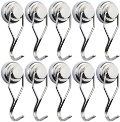 Swivel Swing Magnetic Hook New Upgraded, Refrigerator Magnetic Hooks ,Strong Neodymium Magnet Hook, Perfect for Refrigerator and Other Magnetic Surfaces