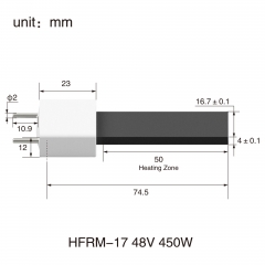 HFRM-17 48v 450w-4x17x75mm heating zone 50mm