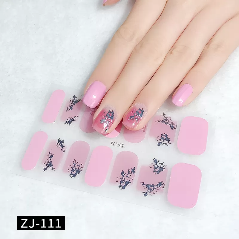 Pre-designed Beauty Nail Sticker,14 strips nail art wraps,ZJ111-ZJ120