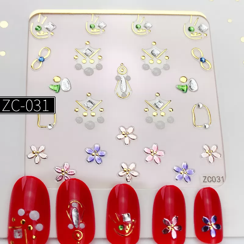 3D Design Nail Decals Beauty Sticker ZC-031 to ZC-045