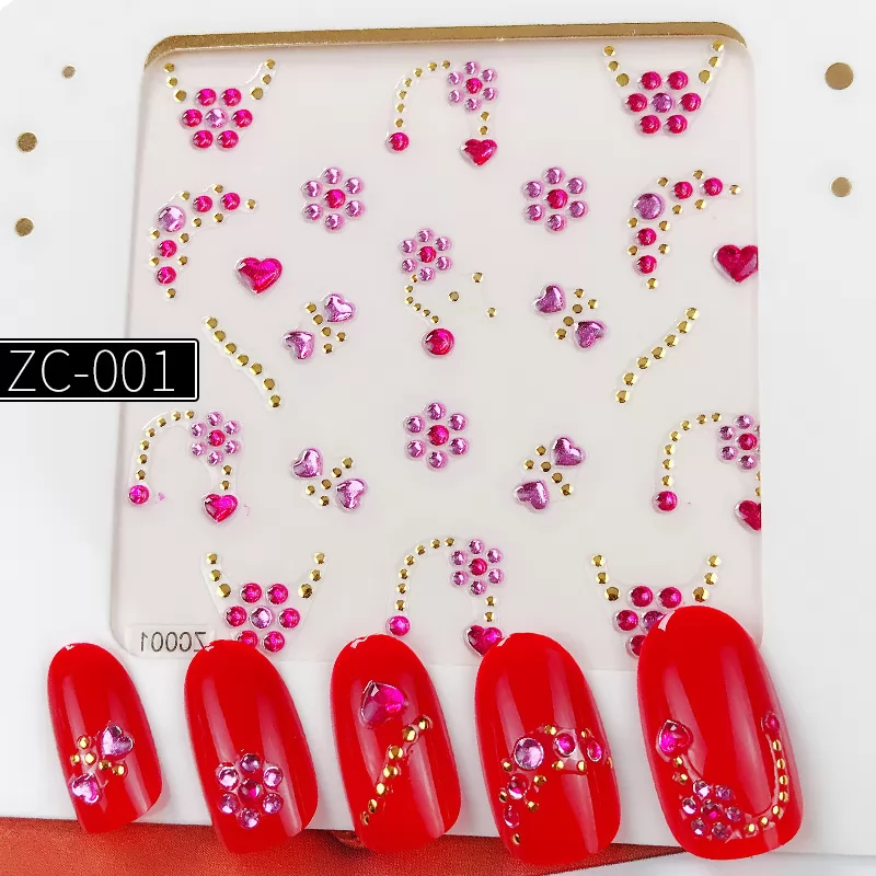 3D Design Nail Decals Beauty Sticker ZC-001 to ZC-015