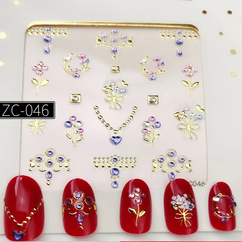 3D Design Nail Decals Beauty Sticker ZC-046 to  ZC-048