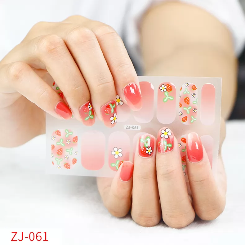 Pre-designed Beauty Nail Sticker,14 strips nail art wraps,ZJ061-ZJ070