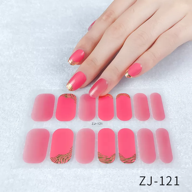 Pre-designed Beauty Nail Sticker,14 strips nail art wraps,ZJ121-ZJ130