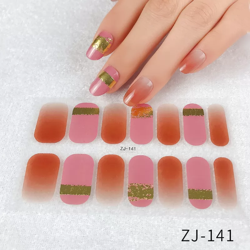 Pre-designed Beauty Nail Sticker,14 strips nail art wraps,ZJ141-ZJ050