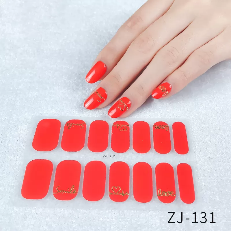 Pre-designed Beauty Nail Sticker,14 strips nail art wraps,ZJ131-ZJ140