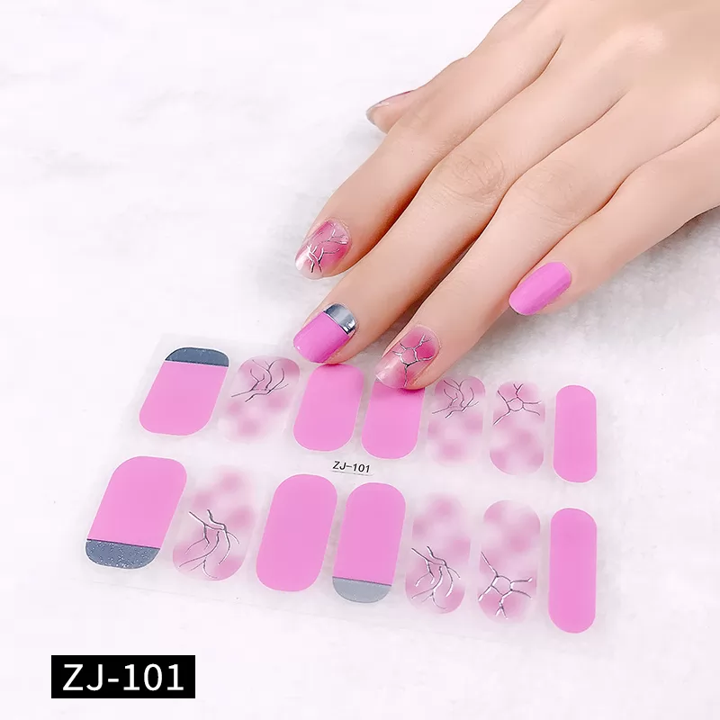 Pre-designed Beauty Nail Sticker,14 strips nail art wraps,ZJ101-ZJ110