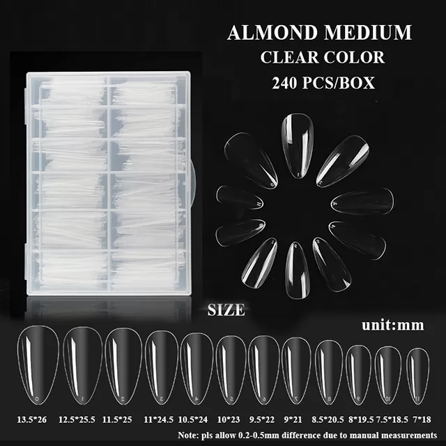 ALMOND MEDIUM CLEAR COLOR 240pcs/box-2