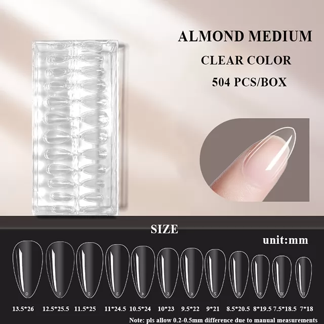 ALMOND MEDIUM CLEAR COLOR 504pcs/PS box