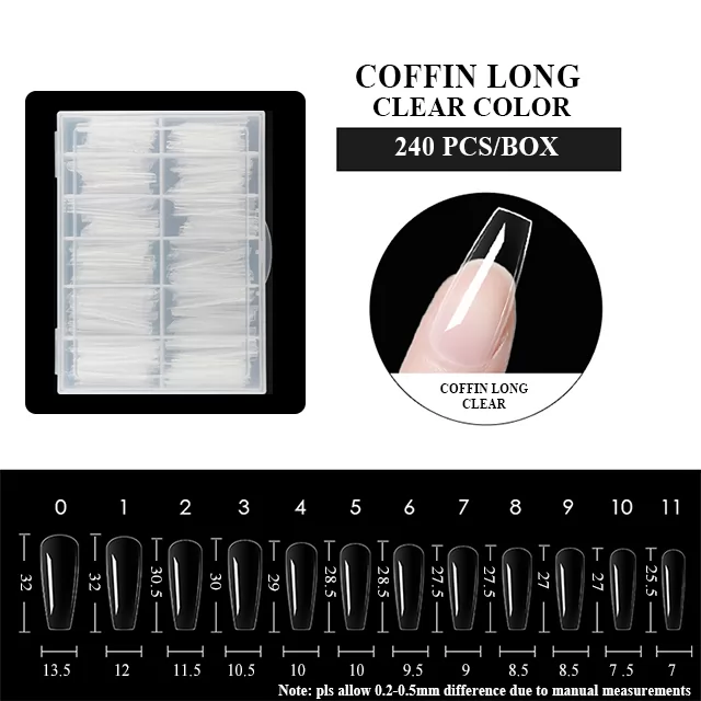 COFFIN LONG CLEAR COLOR 240pcs/box-2