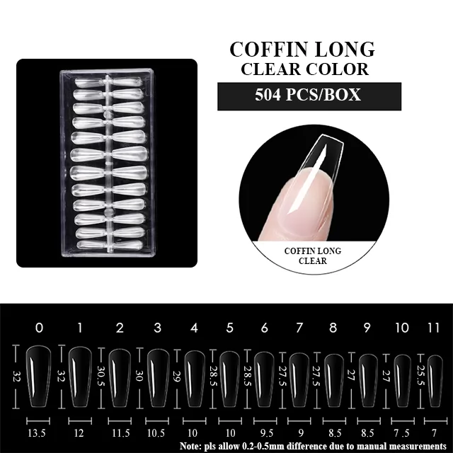 COFFIN LONG CLEAR COLOR 504pcs/PS box