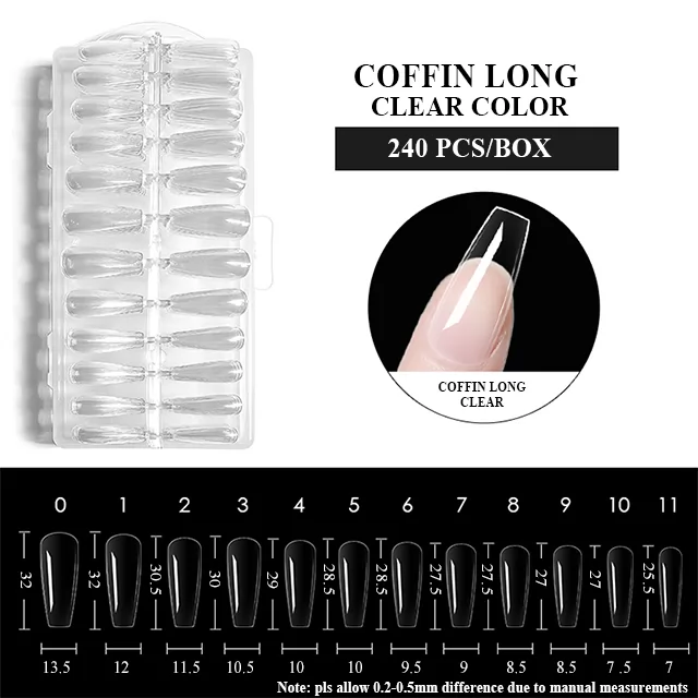 COFFIN LONG CLEAR COLOR 240pcs/box-1