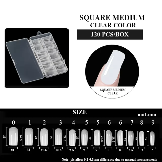 SQUARE MEDIUM NATURAL COLOR 120pcs/box