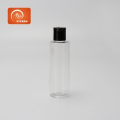 150ml Round plastic bottle Empty cosmetic liquids containers Transparent PET squeeze bottle with orifice reducers and screw cap