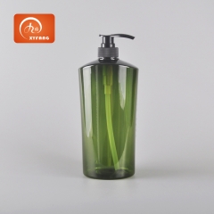 Factory Wholesale 1.2L 1200ml PET Army green Emty shampoo bottle Shower gel bottles with pump Dispenser Bottles manufacturer