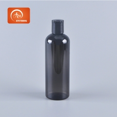 300ml Cosmo round transprent grey plastic bottle Refillable shampoo and conditioner dispenser Empty shower plastic bottles Skin care packaging Beauty