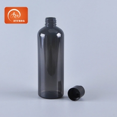 300ml Cosmo round transprent grey plastic bottle Refillable shampoo and conditioner dispenser Empty shower plastic bottles Skin care packaging Beauty