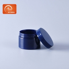 Plastic Cosmetic Jar For Skin Care Products 120ml PET Custom Blue Screw Cap Round Thick Wall Wide Mouth