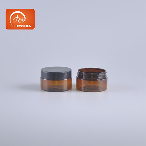 60ml hot sale Amber plastic jar with black screw lid Empty plastic jar for cosmetics, cream, hair gel