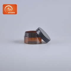 60ml hot sale Amber plastic jar with black screw lid Empty plastic jar for cosmetics, cream, hair gel
